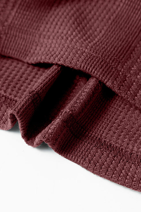 Solid Color Ribbed Ruffle Tank Top and Pants Set